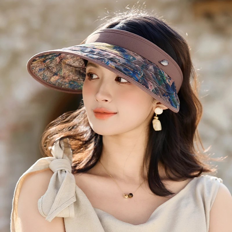 帽子女夏天中老年妈妈户外旅游遮阳太阳帽防紫外线大檐空顶帽