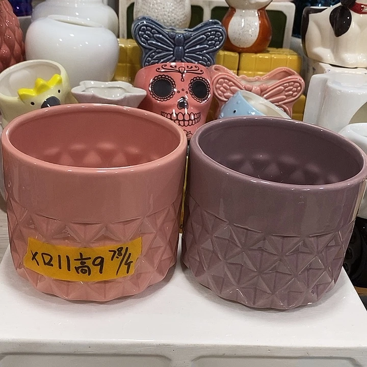 陶盆有孔 瑕疵针孔漏釉介意勿拍外口 11外高9