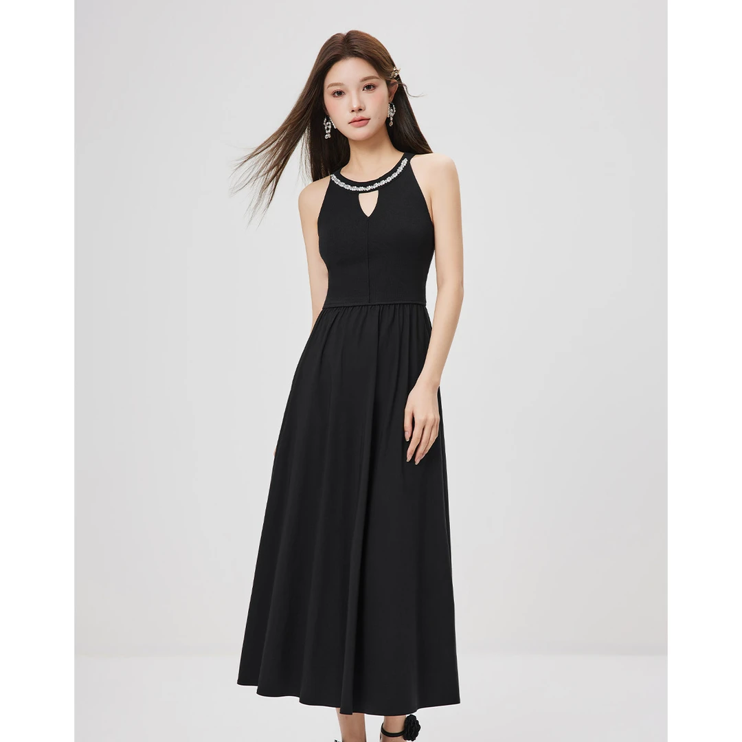 IEF/爱依服连衣裙2025早秋新款法式成熟优雅气质感显瘦背心长裙