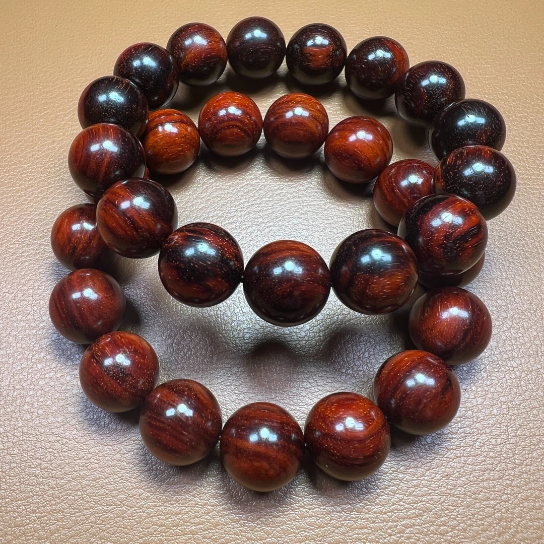 印度小叶紫檀老料1.5手串15颗珠（多样性,发一）