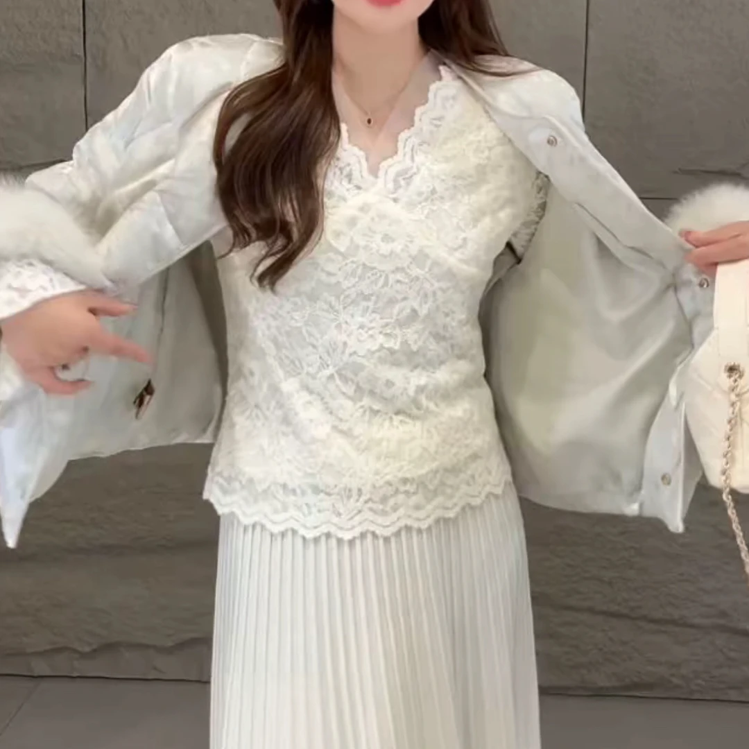 31399蕾丝刺绣磨毛上衣