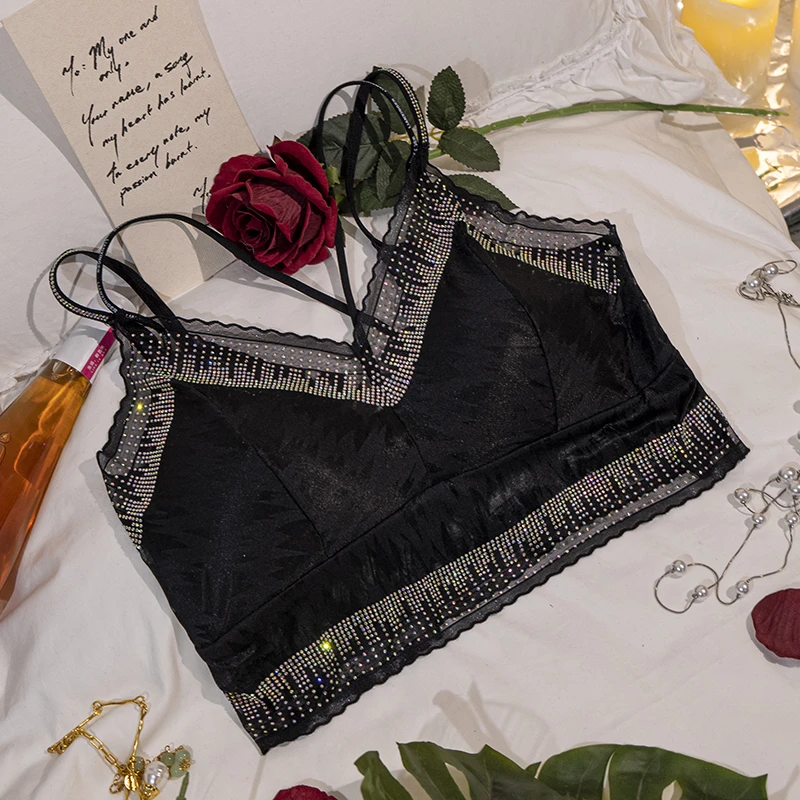 语萱娜【90-200】气质显瘦性感镂空大码女士背心吊带XJMB071DZ