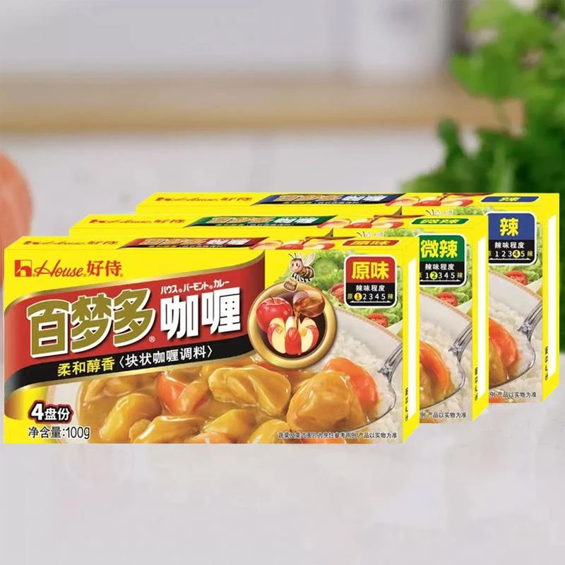 好侍百梦多咖喱块100g*3盒家用日式速食原味咖喱鸡肉饭调味料
