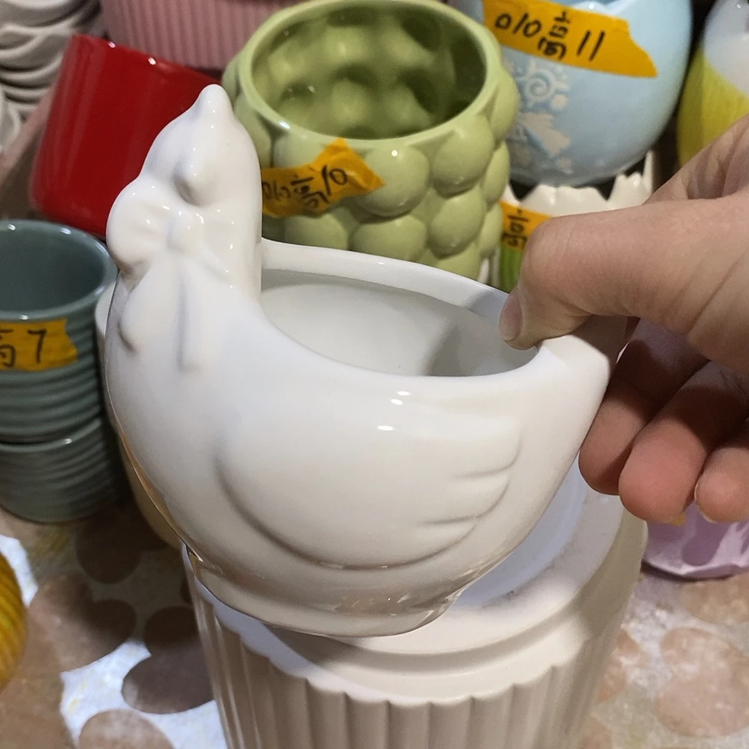 陶杯子陶盆有孔 瑕疵介意勿拍