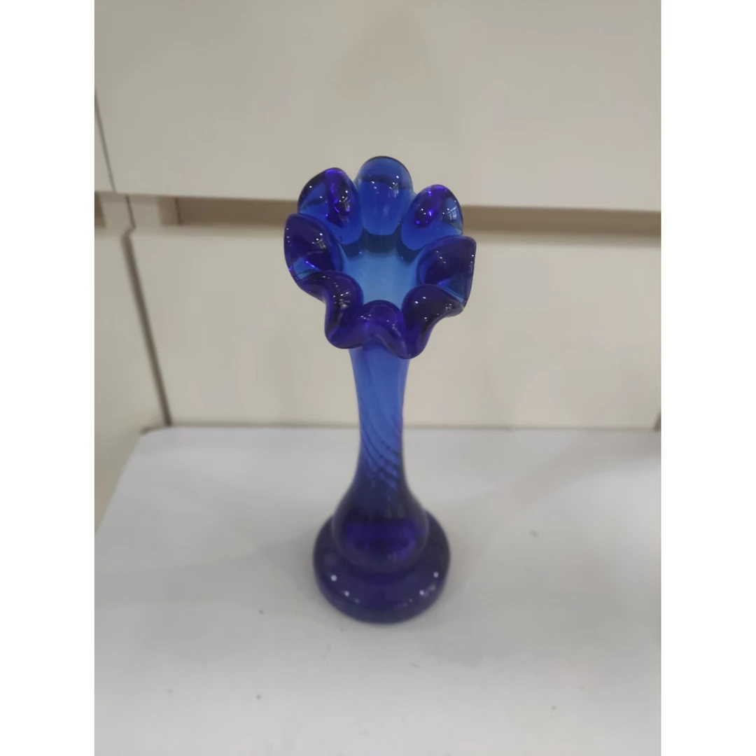 YY71蓝色花瓣轻奢琉璃花瓶