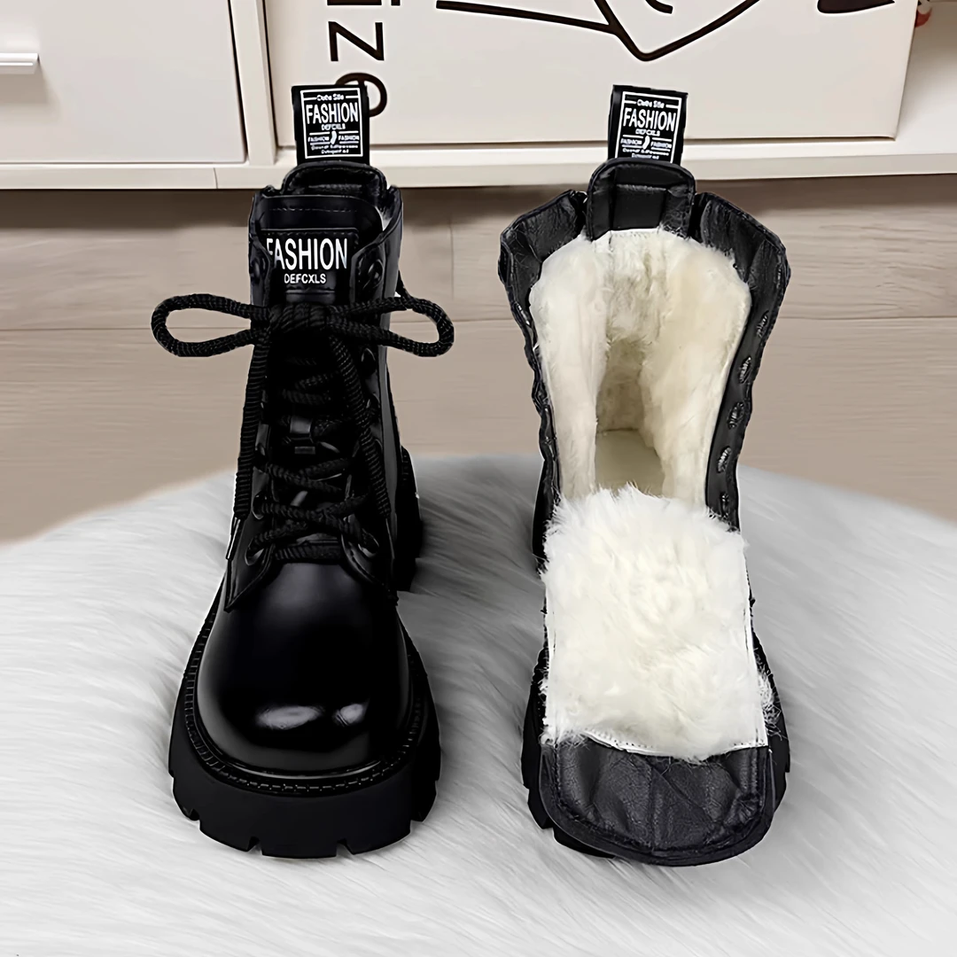 皮毛一体雪地靴女2025冬季加厚防滑羊毛大棉鞋加绒保暖厚底马丁靴