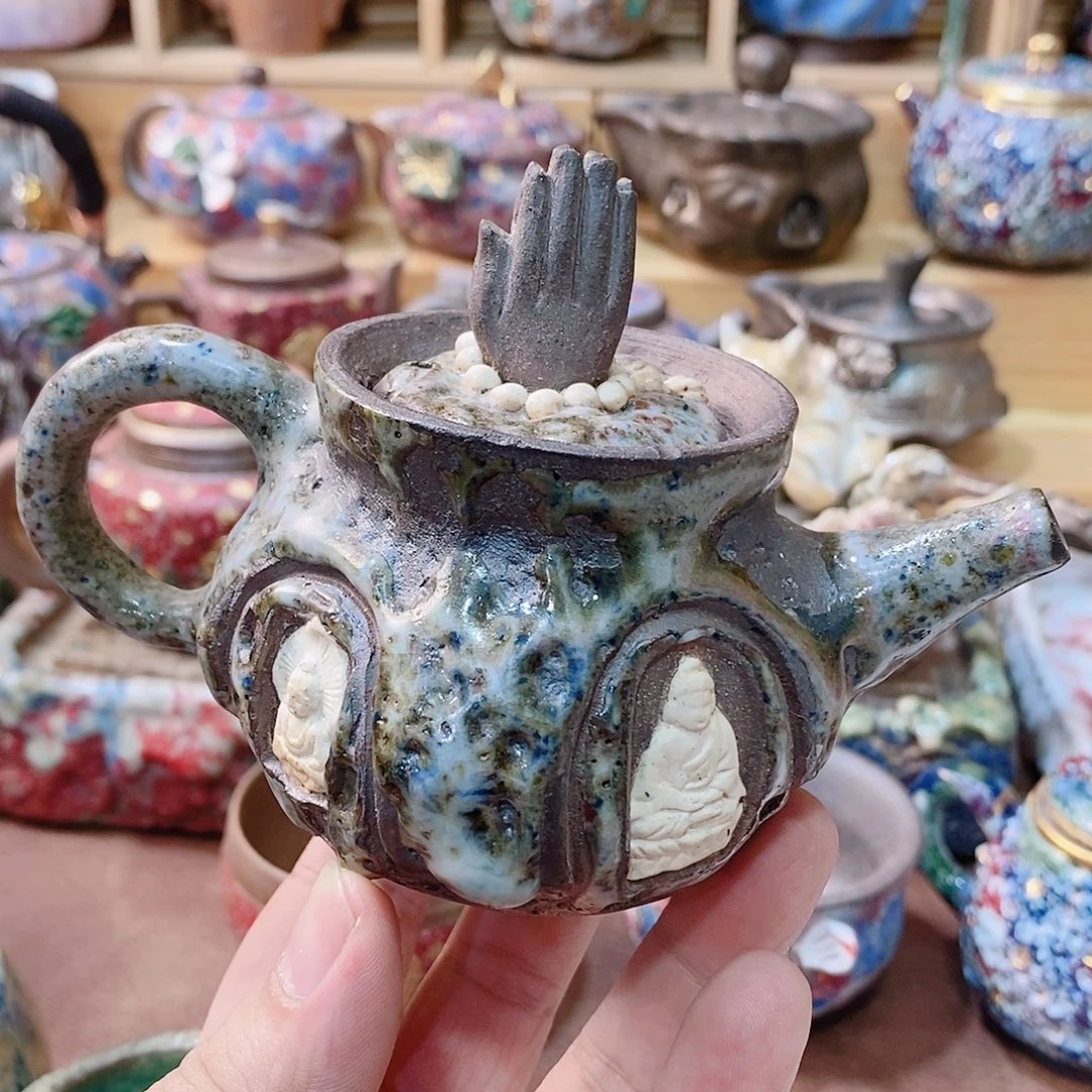 粗陶志野柴烧茶壶