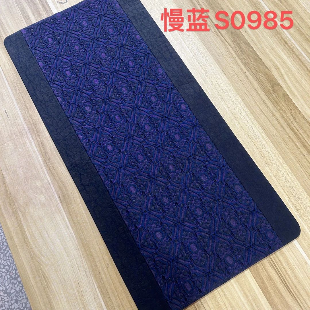 【小田甄陶】<四合如意纹>蓝紫色双拼香云纱茶席60*28（慢蓝S0985）
