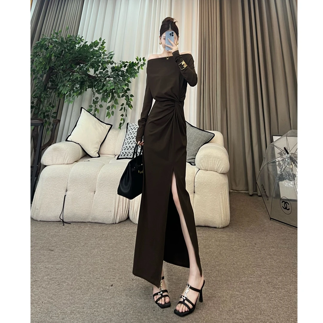 2025早秋新款优雅知性极简通勤连衣裙高冷御姐系女装老钱风套装