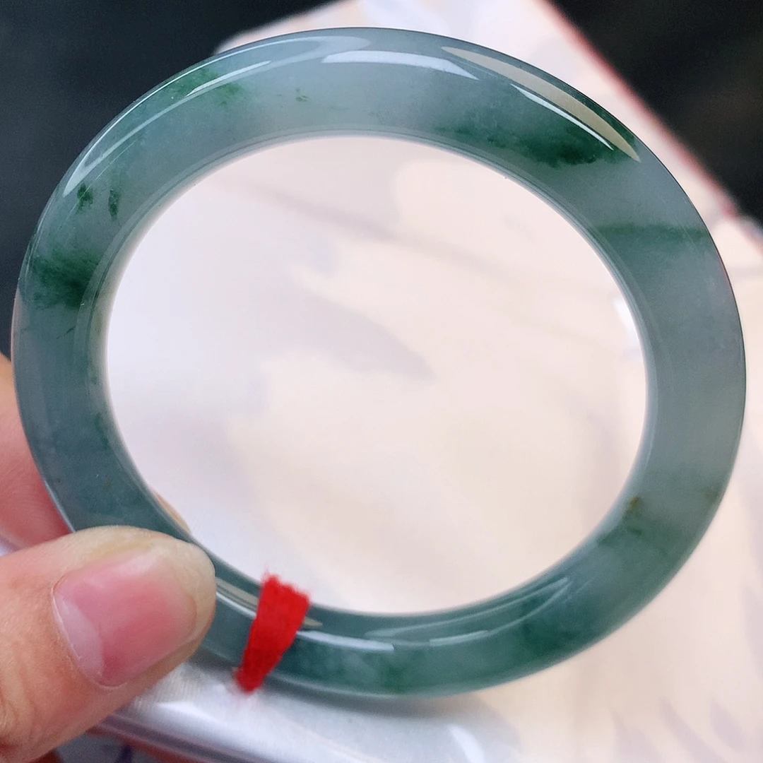 未镶嵌手镯翡翠A货翡翠老坑莫奈花园圆条503号