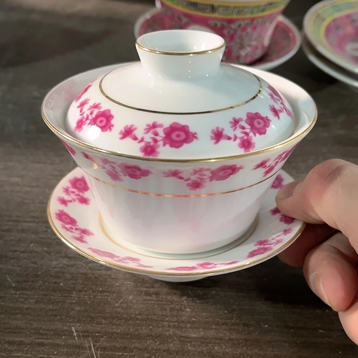 瓷片景德镇陶瓷盖碗。