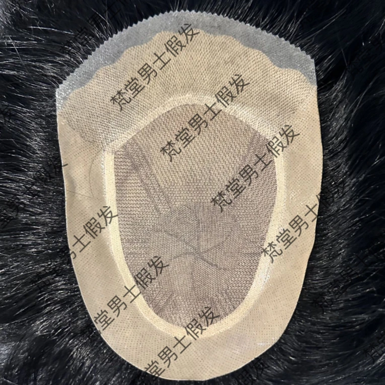 梵森男士假发片露发际线仿真头皮辫子发0.01超薄反半扣隐形逼真
