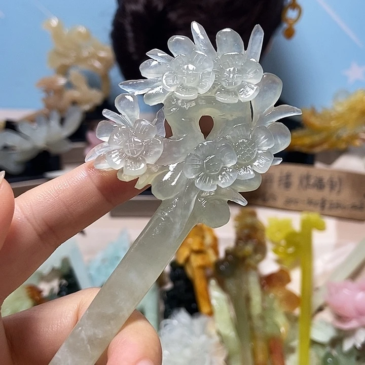 岫玉未镶嵌发簪发簪