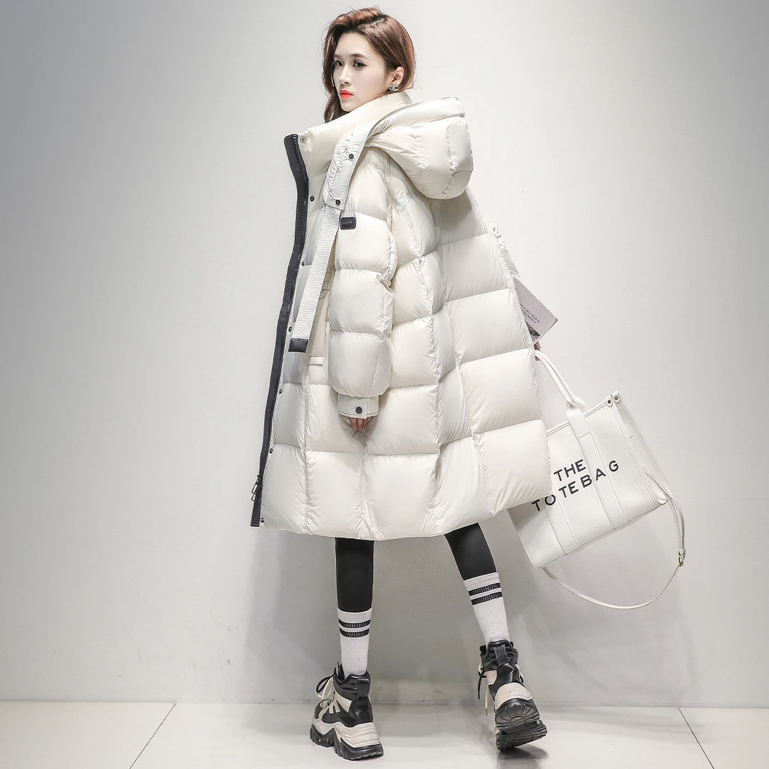 巨好看的冬季羽绒服时尚新款女士长款蓬松保暖防寒服深冬厚外套潮