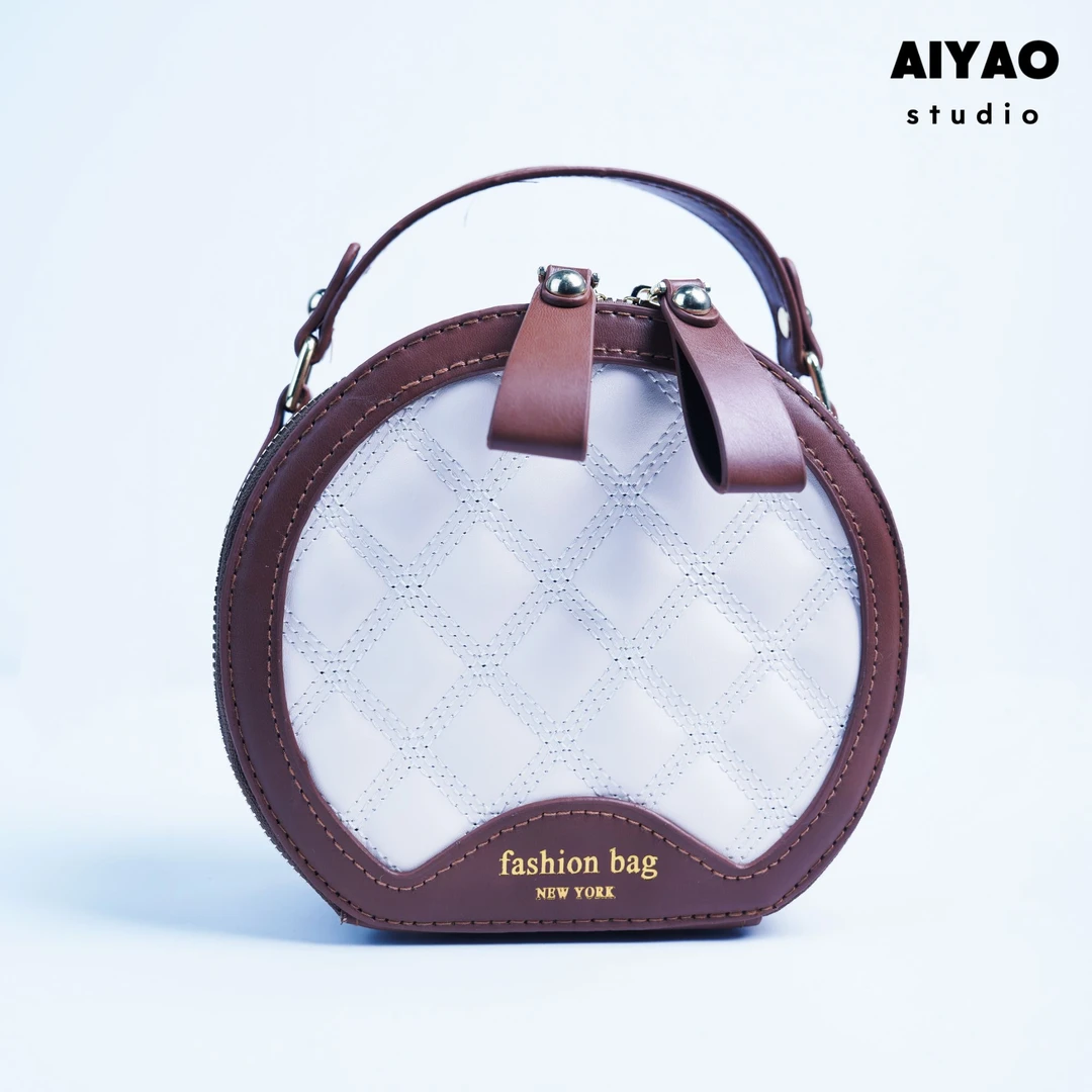 【AIYAO】棕白拼接马鞍包斜挎包159