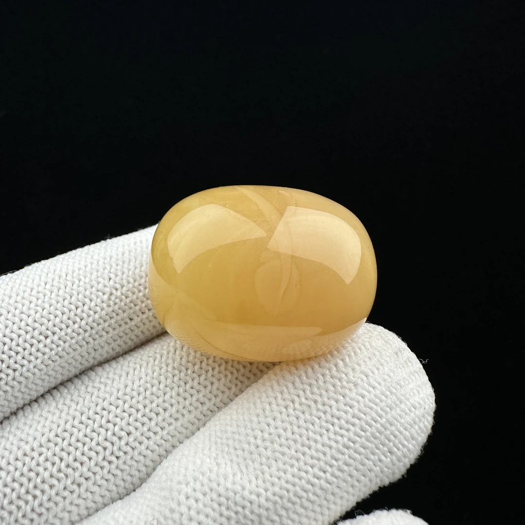 R3990天然原矿蜜蜡 鸡油黄妖花桶珠 22*28mm抖音基地质检发货