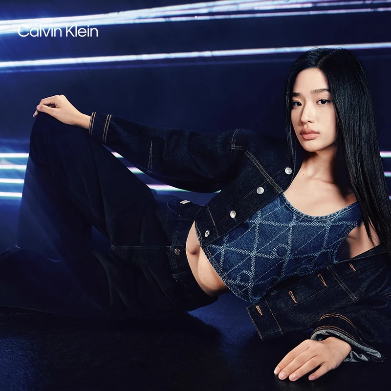 【明星同款】CK Jeans25秋季新款女士低腰宽松阔腿牛仔裤