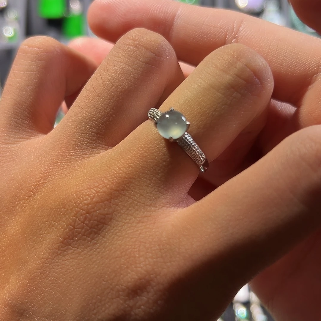 翡翠银S925镶嵌戒指