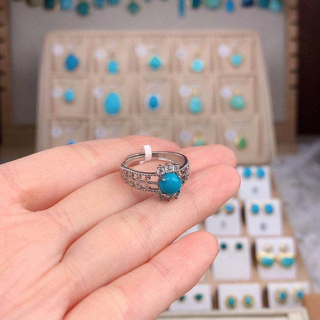 绿松石戒指银S925镶嵌R****5