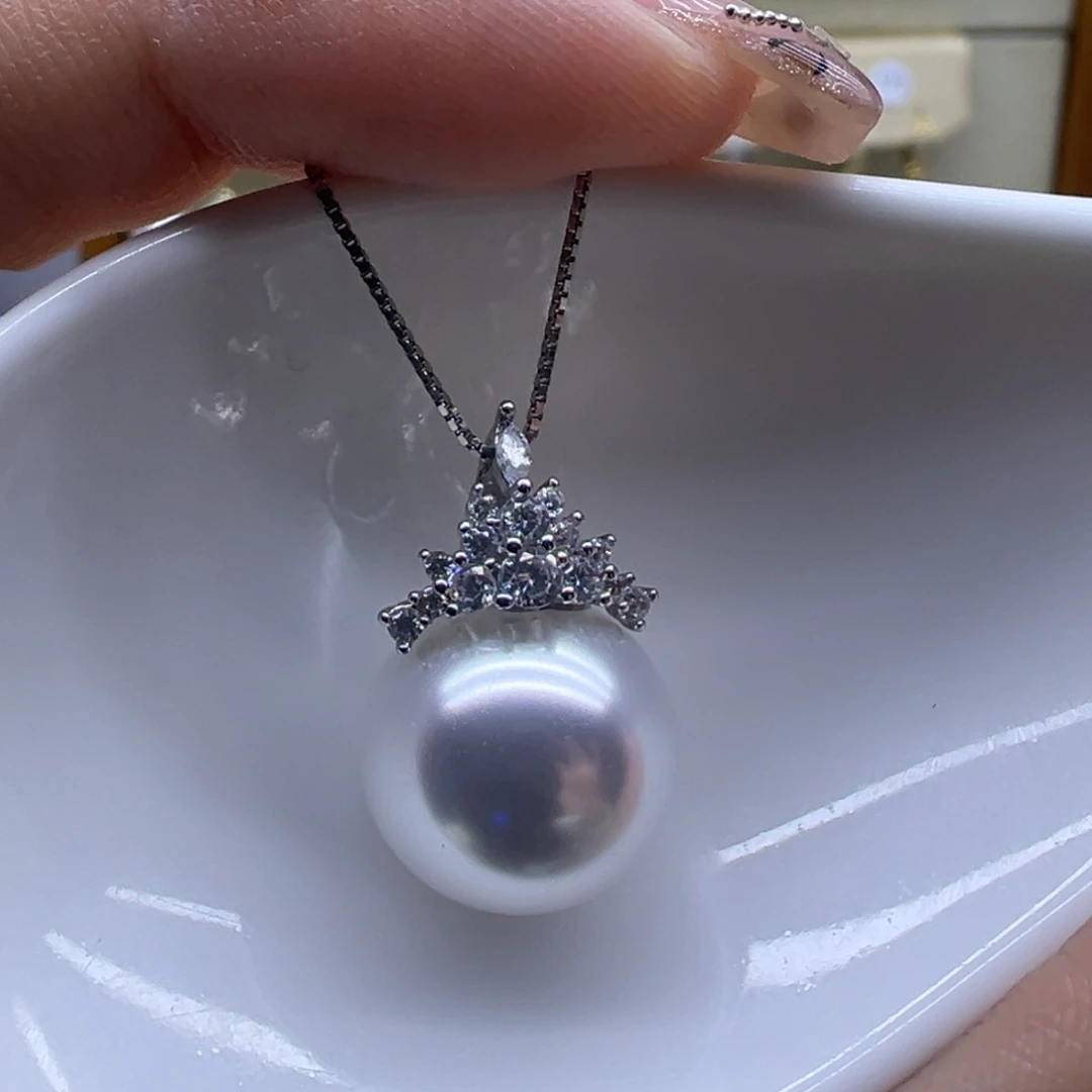 淡水珍珠吊坠(赠链)银S925镶嵌