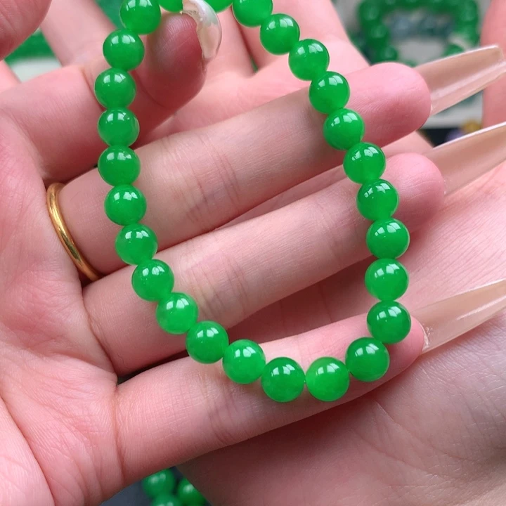 @***群缅料卡7正阳绿手串