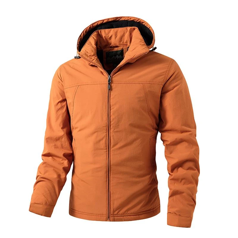 冲锋衣男士加绒加厚外套上衣秋冬款防风防水夹克帅气百搭连帽外套