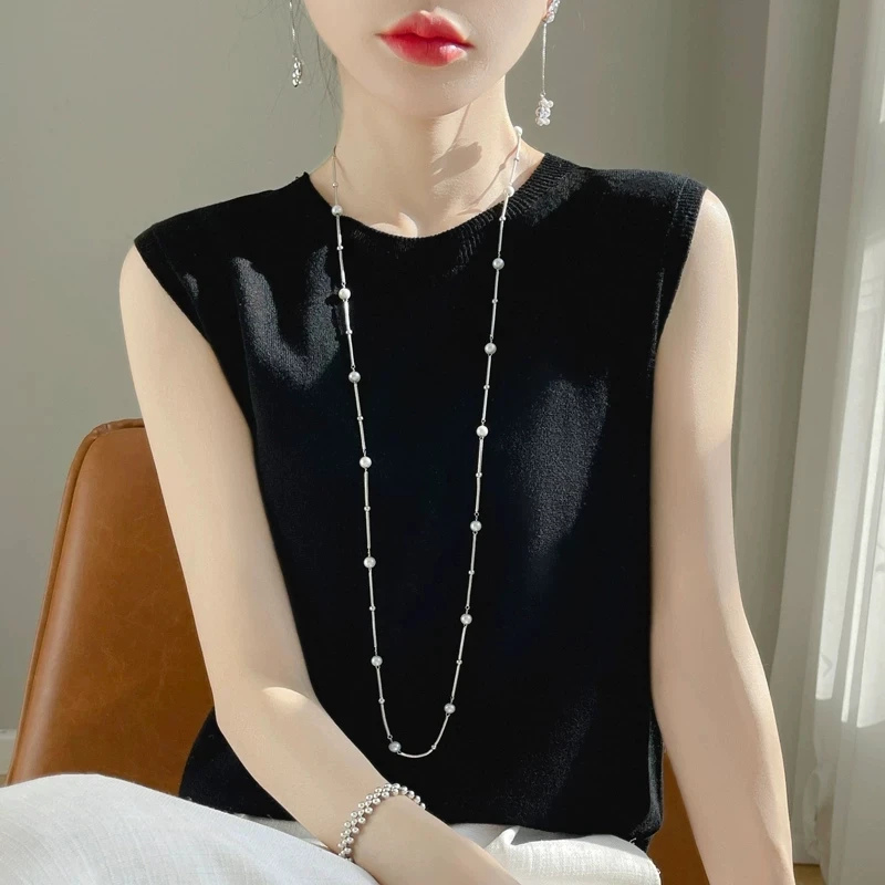 针织吊带背心女薄款秋季西装内搭打底大码胖宽松显瘦无袖上衣潮