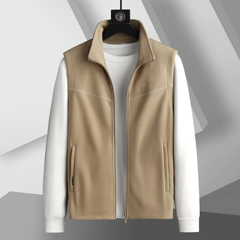 李子浪2025年秋冬季新款男式加肥加大码立领摇粒绒马甲