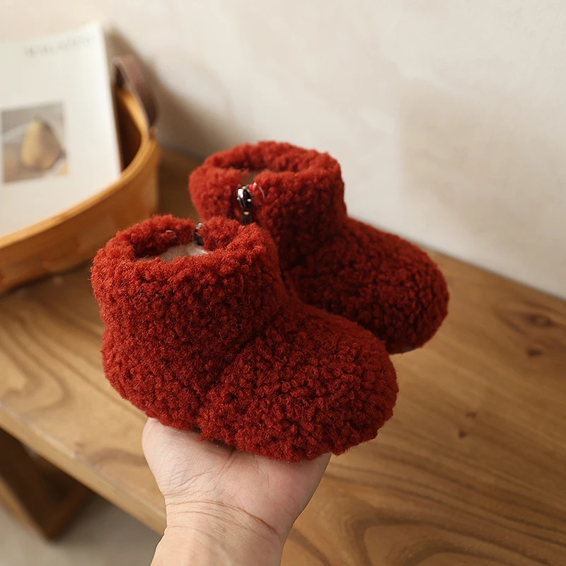 女童保暖棉靴2025年冬新款爆款加绒加厚雪地短靴公主宝宝毛毛鞋子