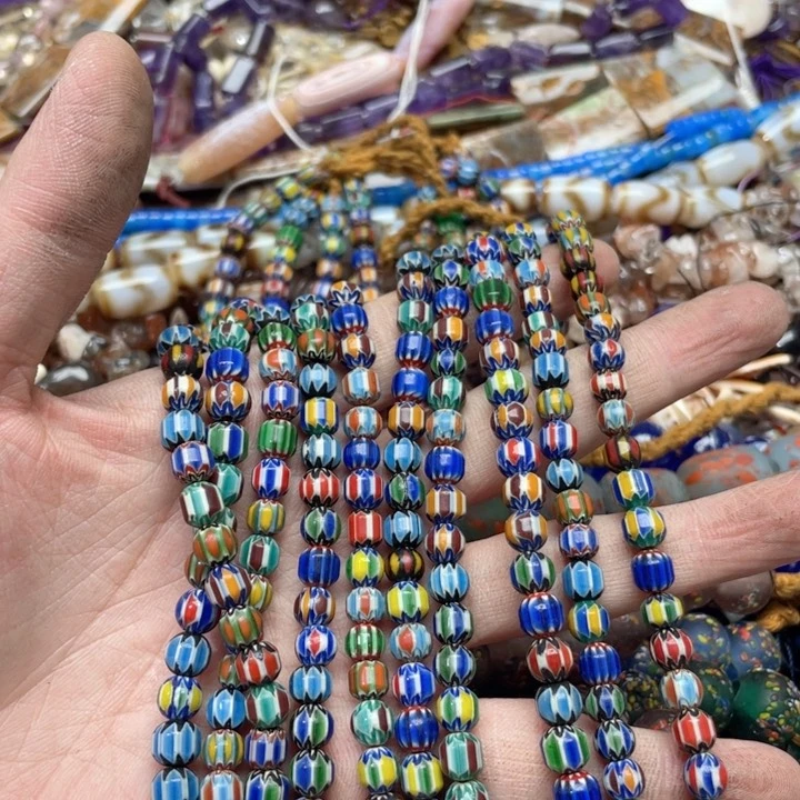 玛瑙/玉髓合金珠宝半成品一条7mm雪弗莱项链