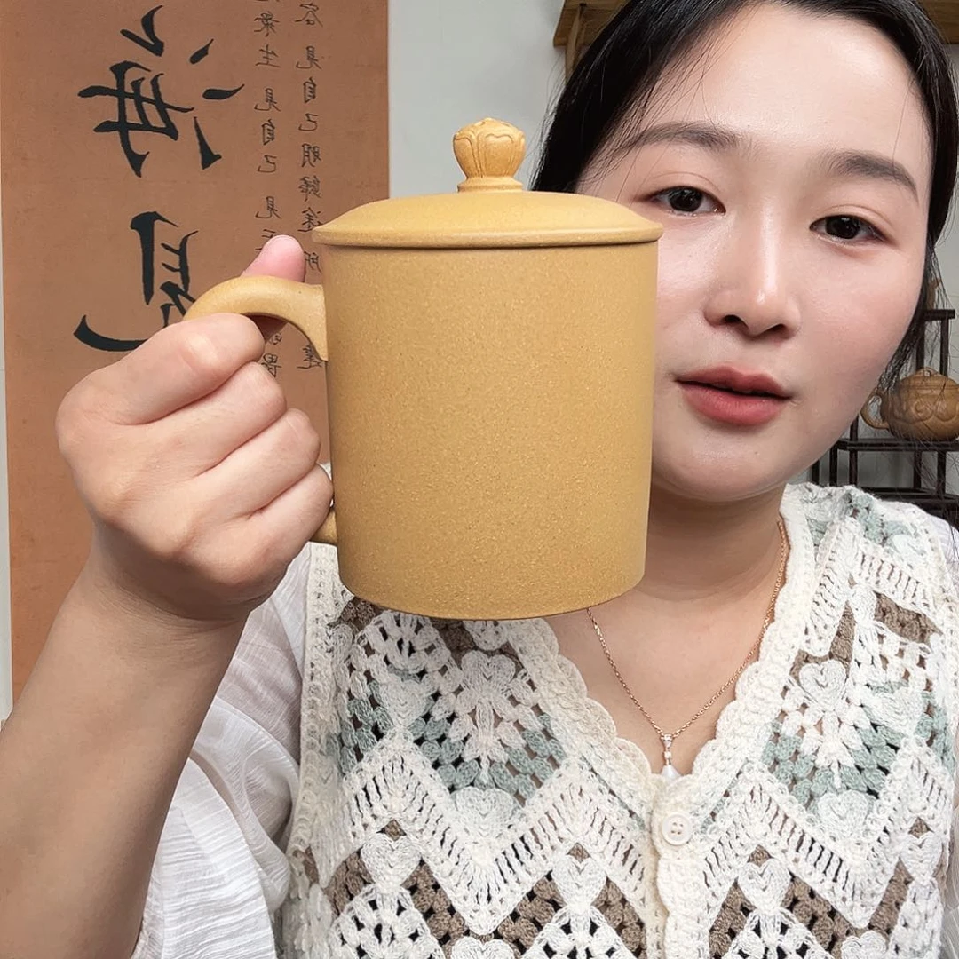 茶杯紫砂t***刘微瑕紫砂盖杯黄段