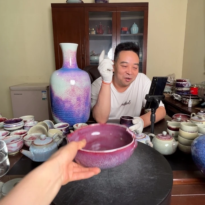 牛家钧窑牛自恒老师钧瓷笔洗