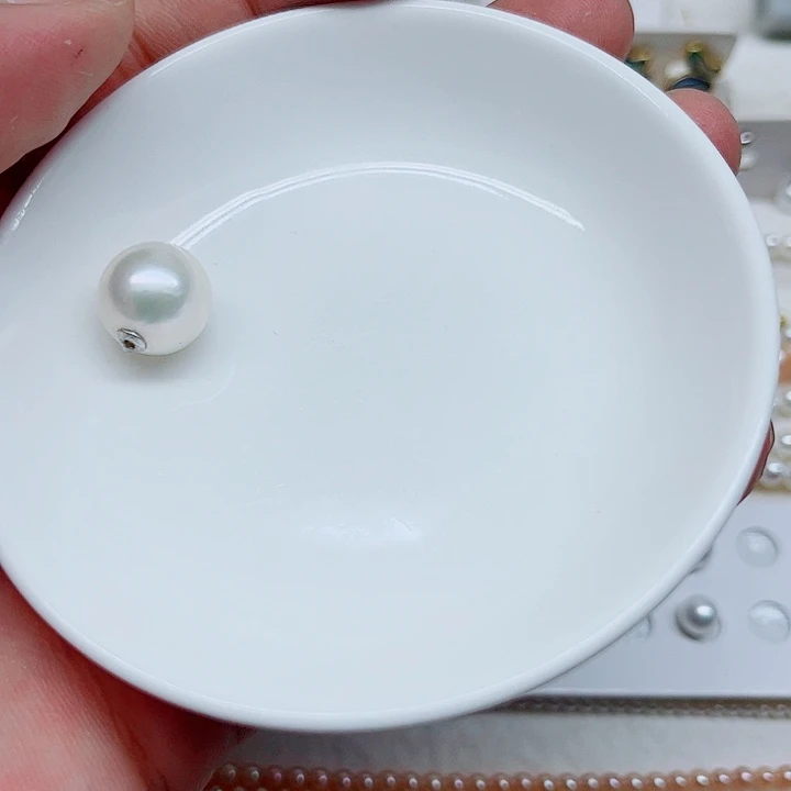 银S925镶嵌淡水珍珠耳饰