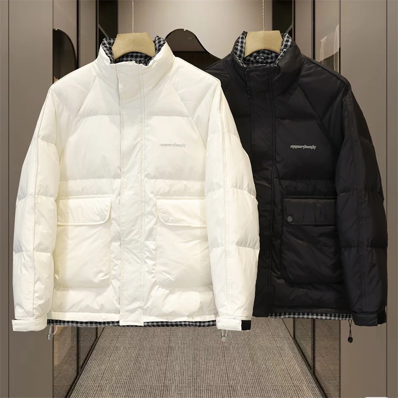 【羽绒服】重磅轻奢高品质冬季新品男士立领拼色撞色设计鸭绒羽绒服