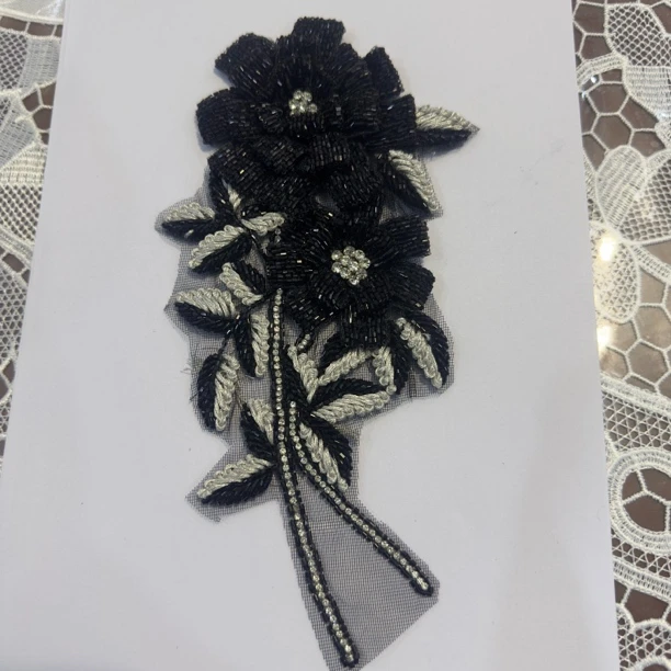 手工钉珠机绣立体贴花多种款式可选服装辅料