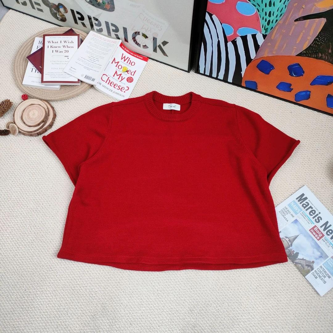 2024冬季新款时尚休闲卡通毛衣针织短袖8154