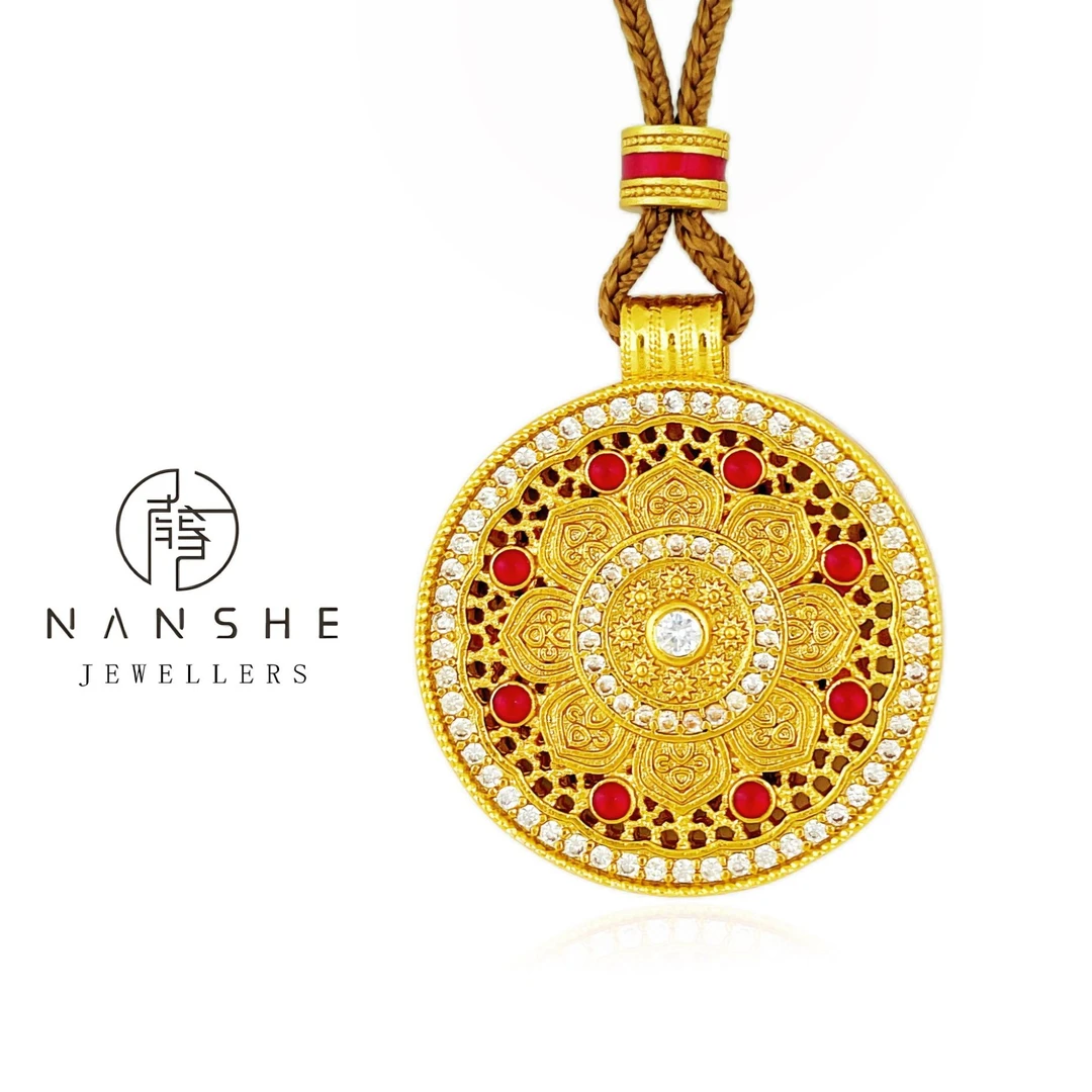 NANSHE/南奢 【花丝如意】古法新中式罗盘项链L975