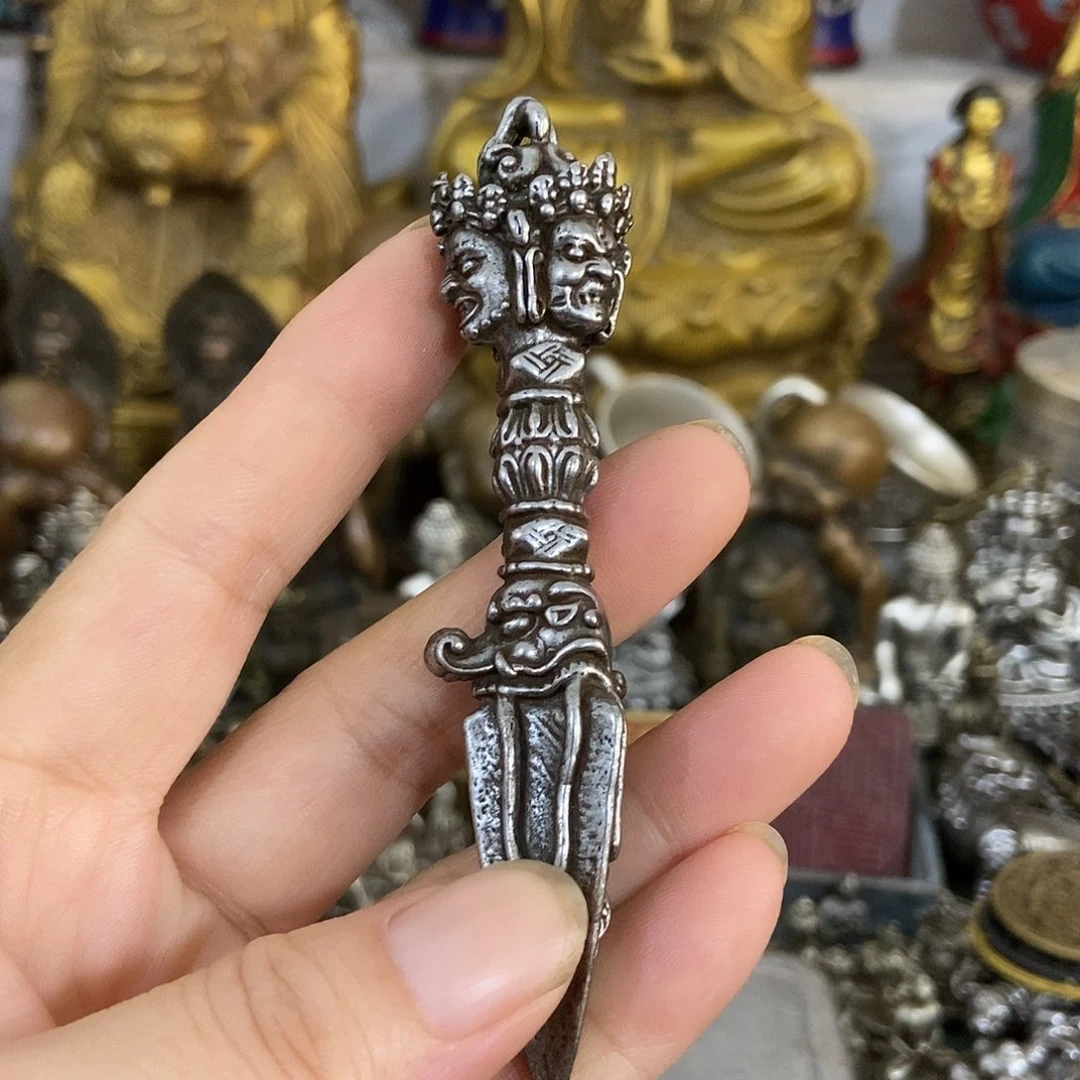 老杨崆峒摆件老人黄铜摆件