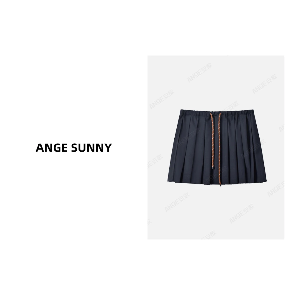 ANGE SUNNY【张元英同款百褶短裙】新款时尚百搭学院风百褶短裙