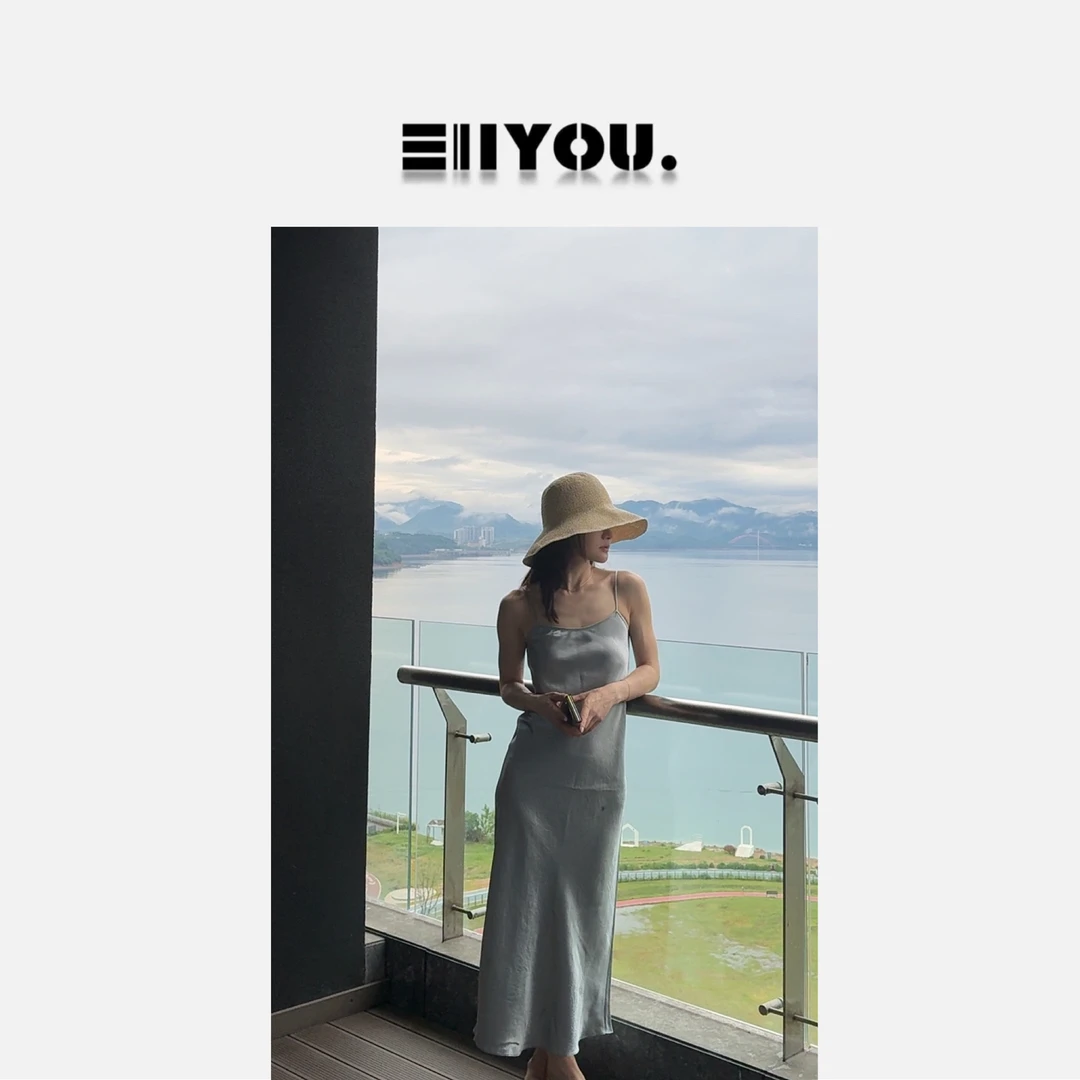 【ENYOU定制】法式醋酸吊带连衣裙