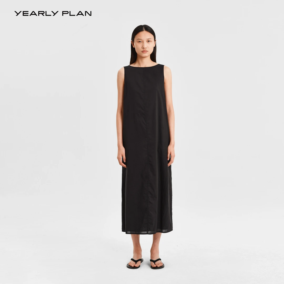 YEARLY PLAN【超细支薄棉】简约时髦百搭轻盈舒适一字领连衣裙 2306