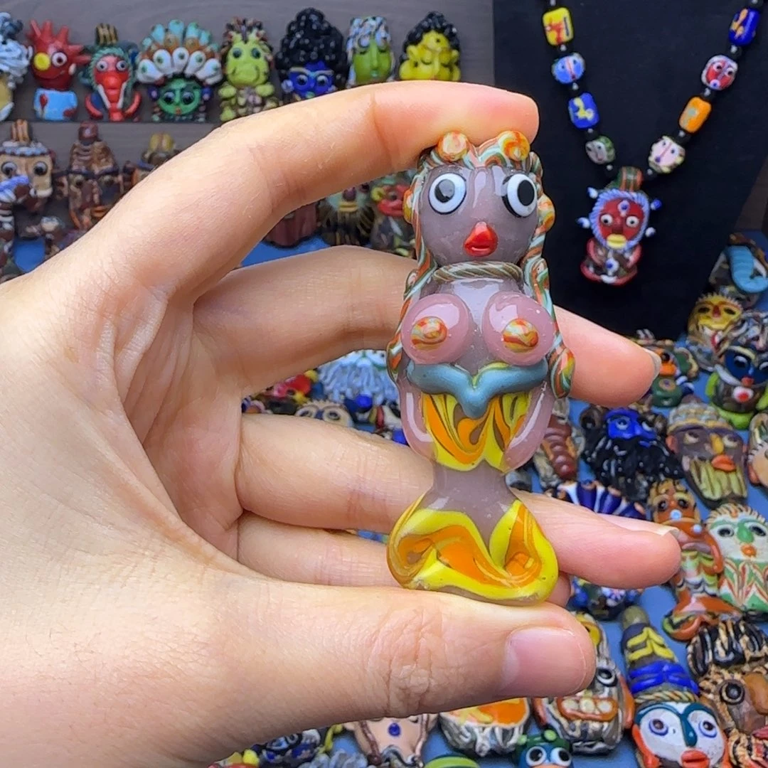 琉璃非金属玻璃颈饰大美人鱼公主一个