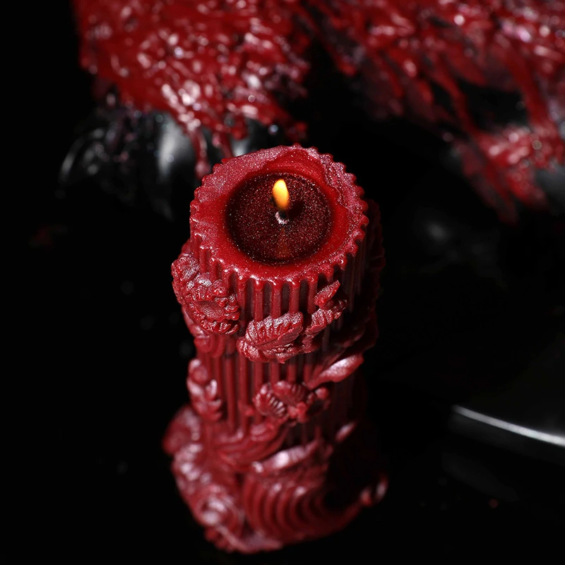 欧式立体花纹柱香薰蜡烛简约柱子情侣香薰蜡烛香薰家居摆件