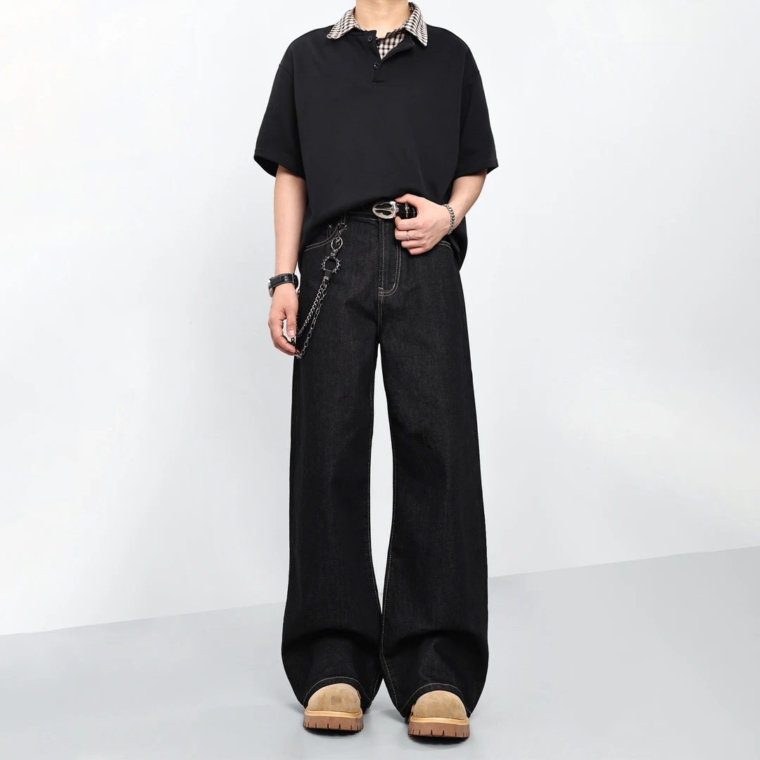 MKSN 脱浆原牛赛络纺2021M版型原色直筒牛仔百搭不褪色裤子 CK922