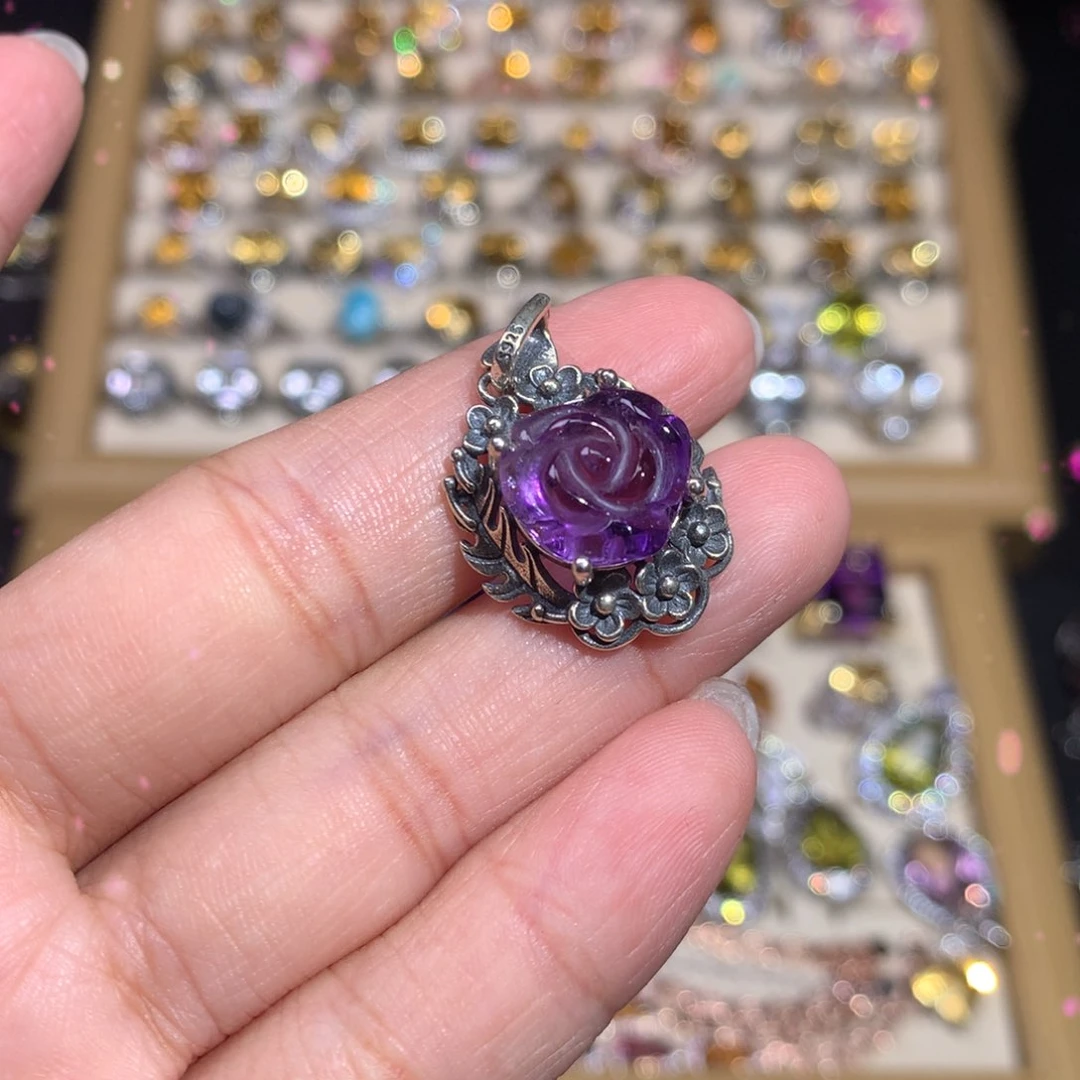 【闪购商品】水晶戒指银S925镶嵌戒指