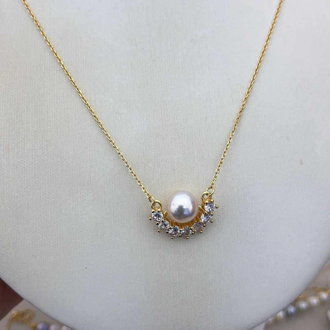 海水珍珠颈饰银S925镶嵌7-7.5吊坠