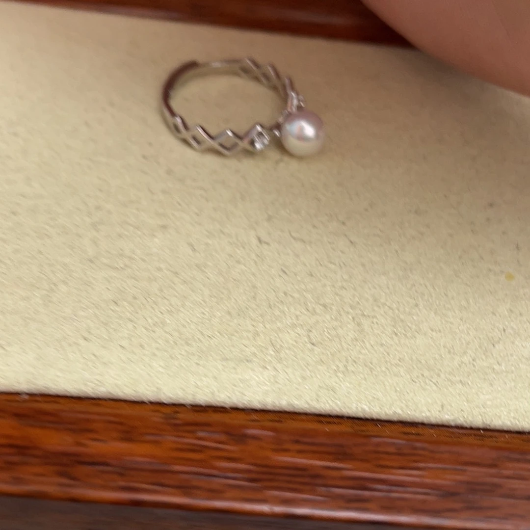 海水珍珠戒指银S925镶嵌