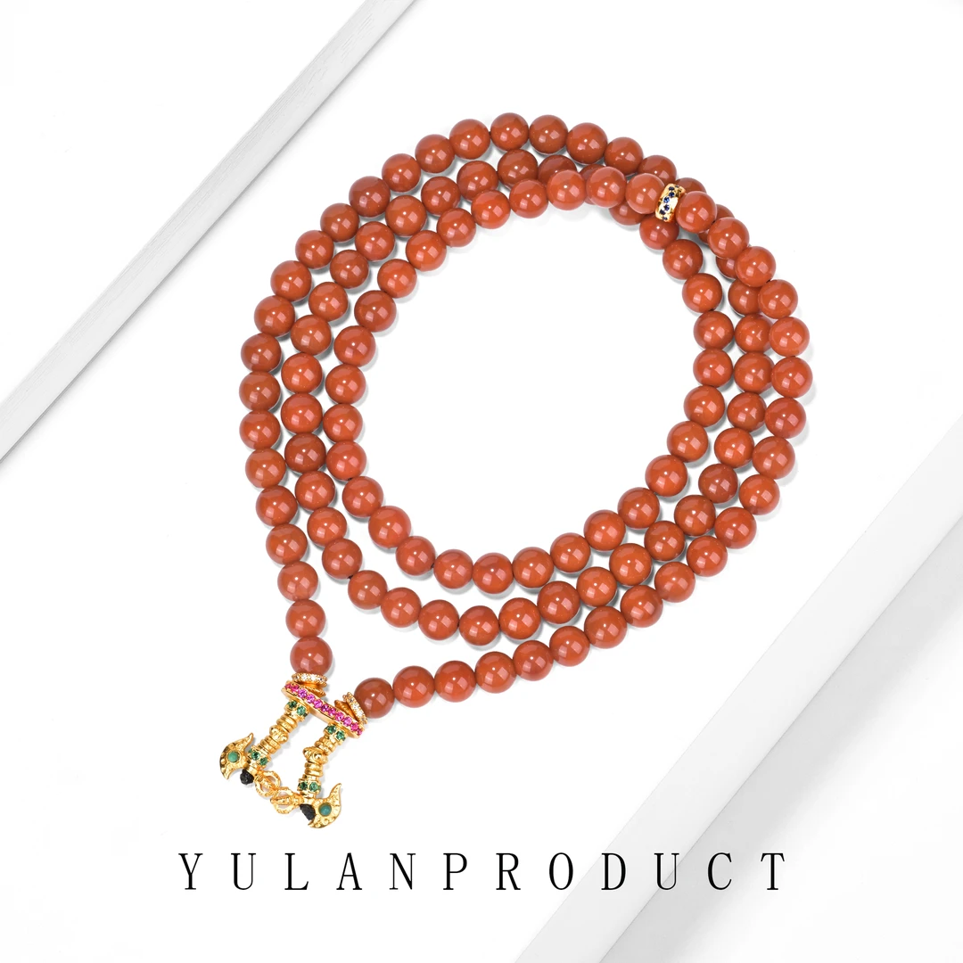 钰澜文玩精魄系列「朱陵·降阙」赤若丹砂-凝如红珀-原矿玉化南红