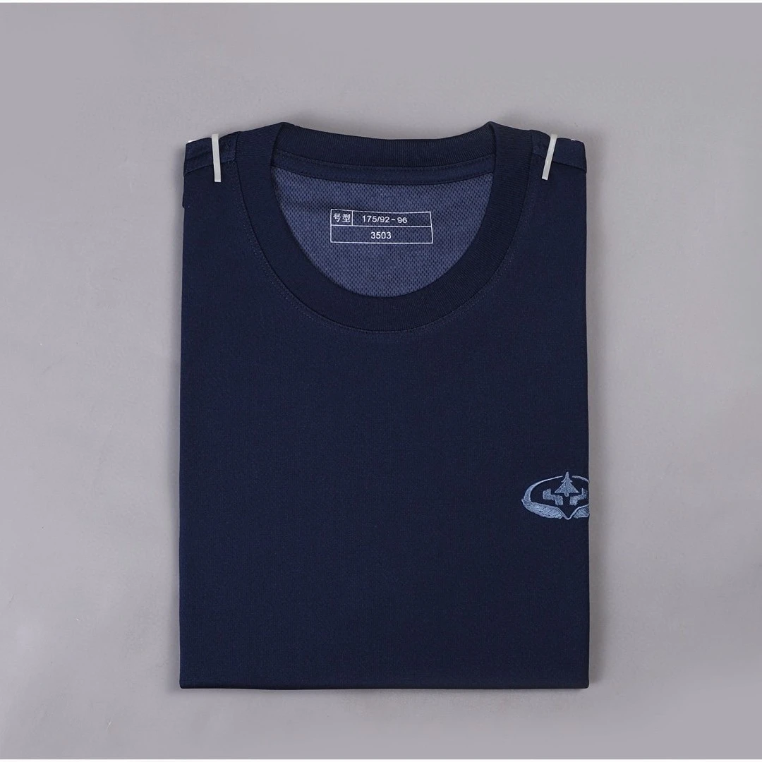 14地勤圆领衫藏青机务短袖体能服训练服军迷速干透气运动T恤夏男