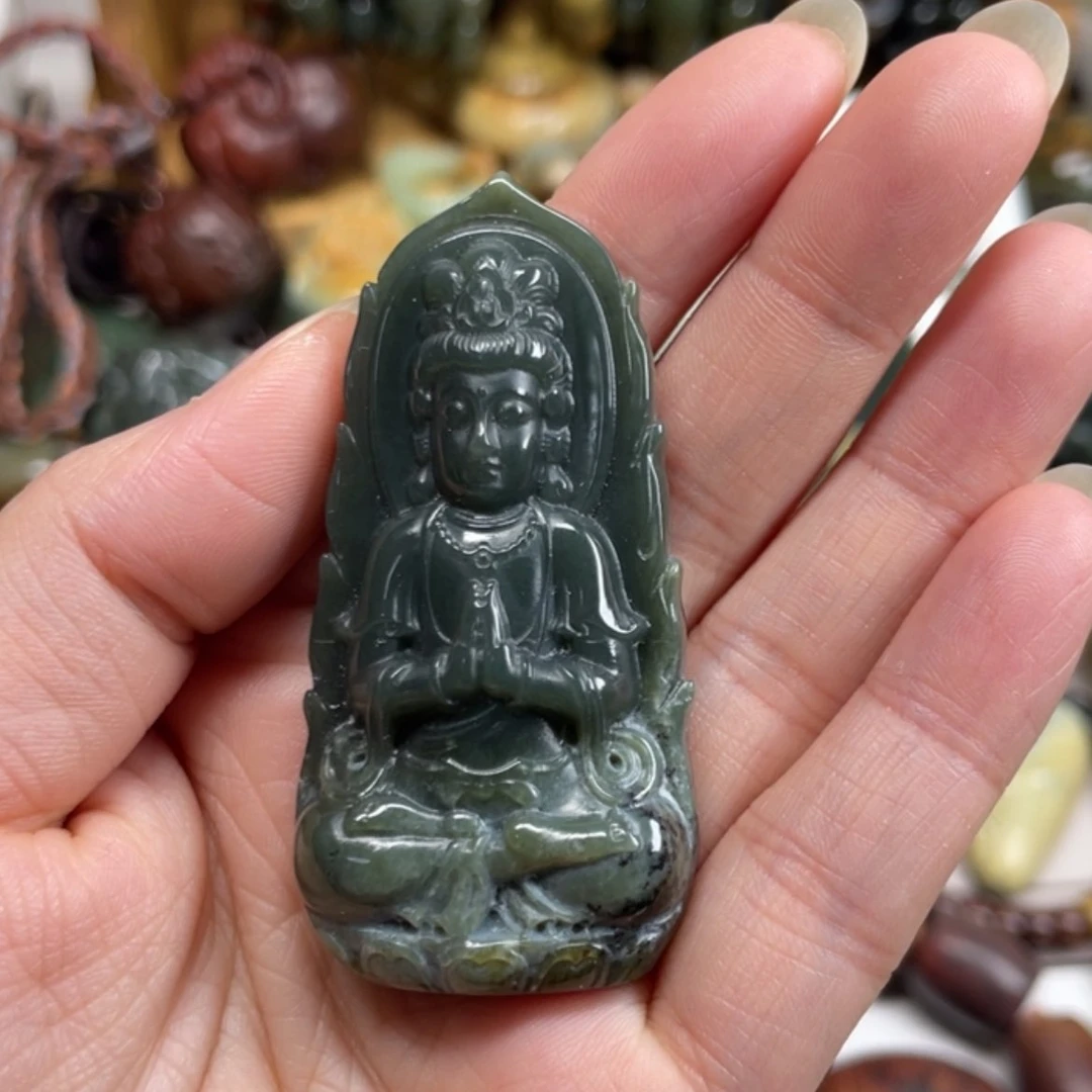 【闪购商品】岫岩河磨玉（透闪石质玉）挂件未镶嵌